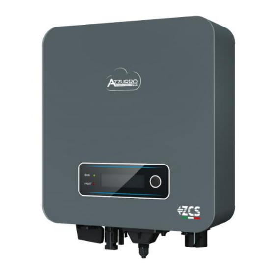 ZUCCHETTI ZCS 1PH 1100TL-V3 User Manual