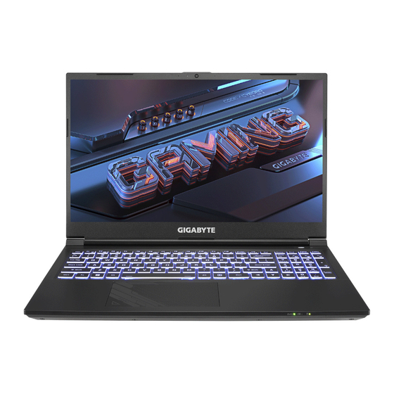 Gigabyte G5 GE Quick Start Manual