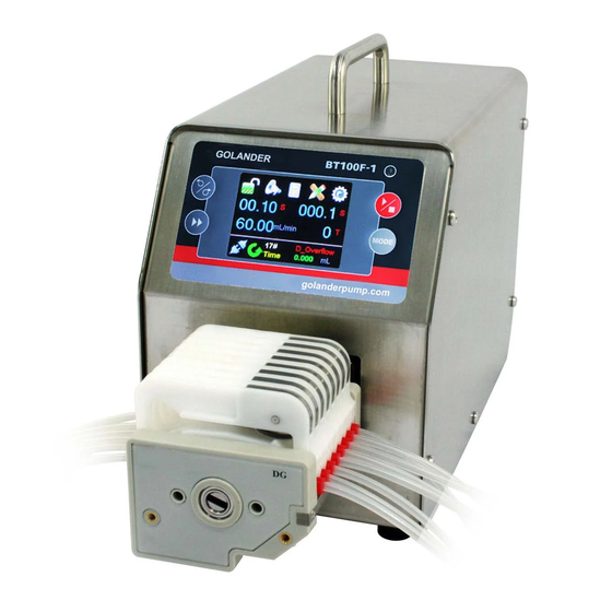 Golander pump BT100F-1 Operating Manual