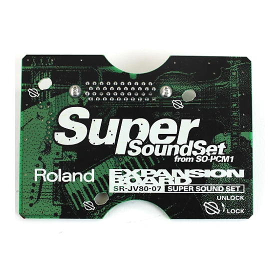 Roland Super Sound Set SR-JV80-07 Manuals