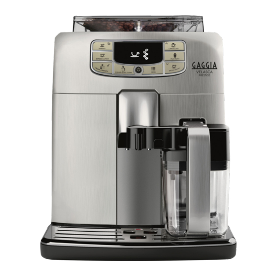 Gaggia Milano VELASCA PRESTIGE RI8263 Operating Instructions Manual