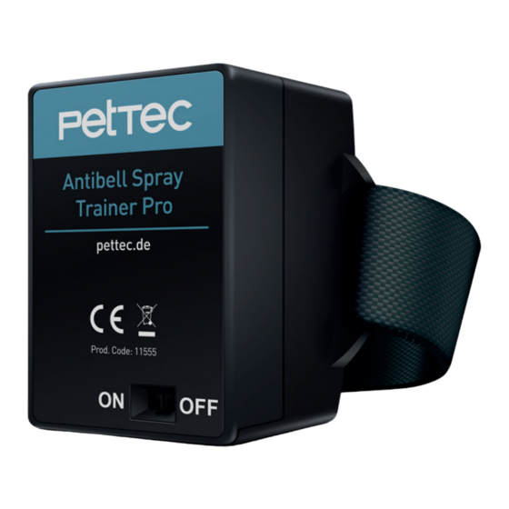 Pettec Antibark Spray Trainer Operating Manual