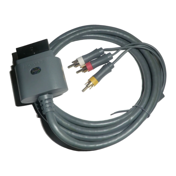 Microsoft Xbox Standard AV Cable Manual