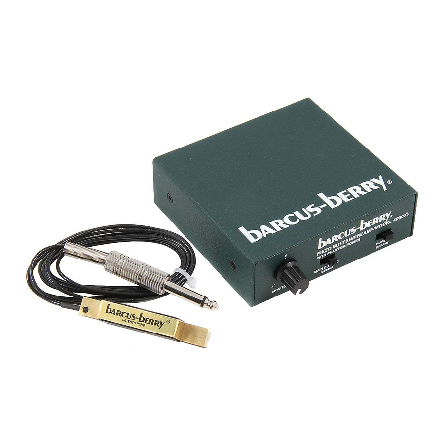 Barcus-Berry 4000 - Planar Wave System Installation Guide