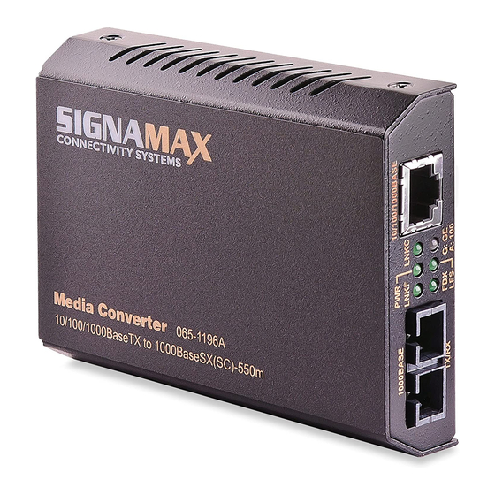 SignaMax 10/100/1000BaseT/TX to 1000BaseSX/LX Converter Series User Manual