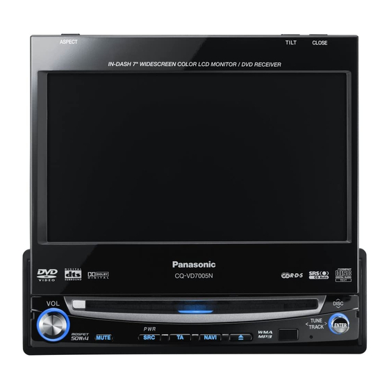 Panasonic CQVD7005U - IN-DASH DVD MONITOR Manuals