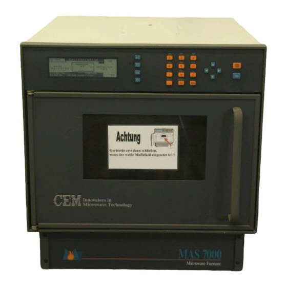 CEM MAS 7000 Microwave Furnace Oven Manuals