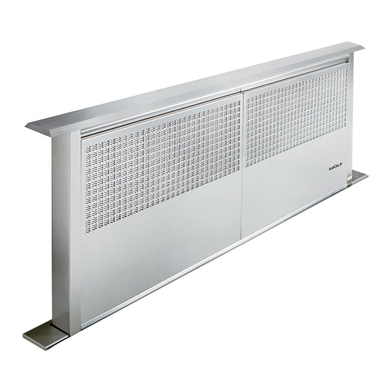 Wolf Downdraft Ventilation Use & Care Information Manual