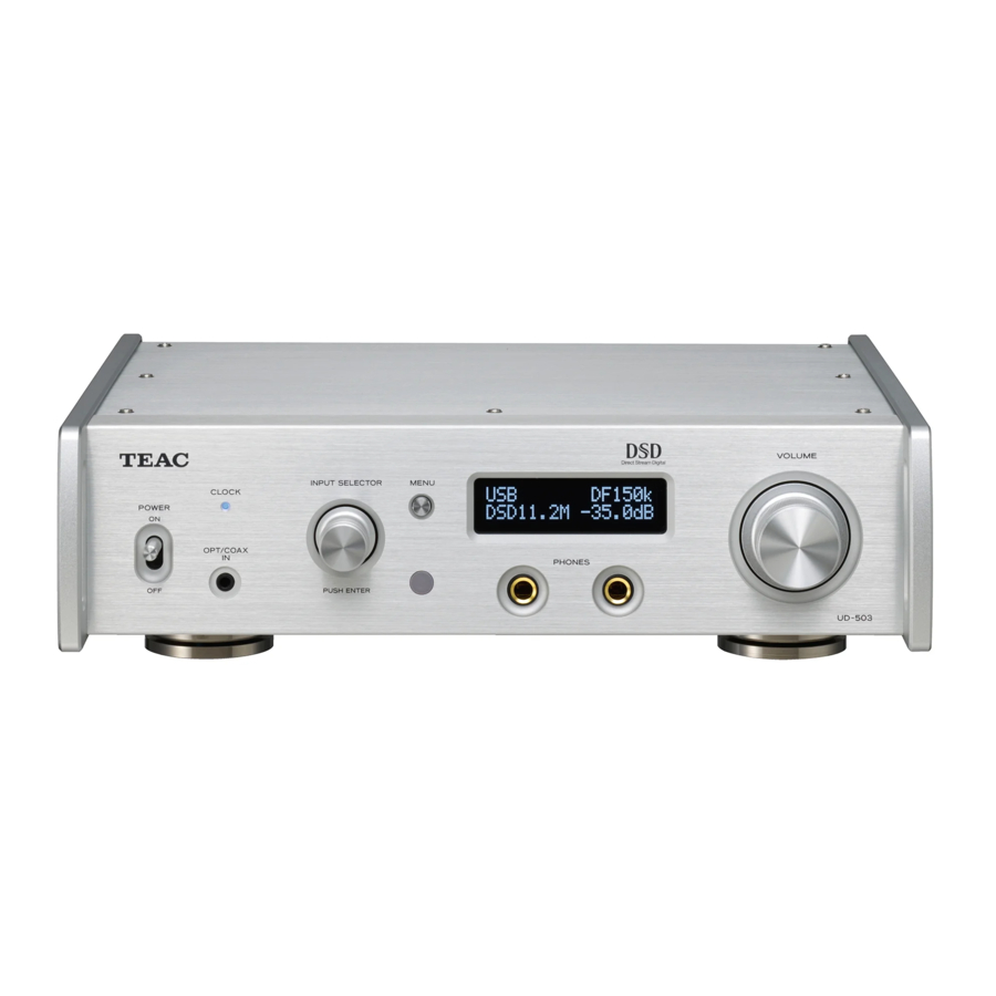 Teac UD-503 - USB D/A Converter Manual