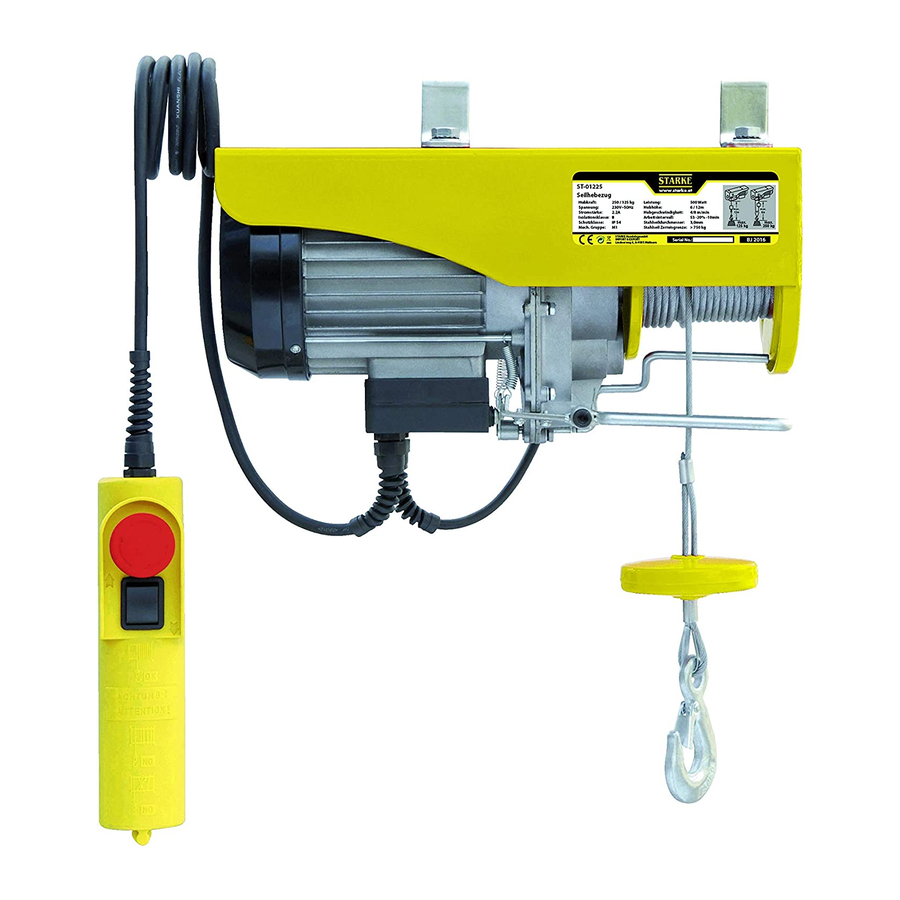 Starke ST-01225 Cable Hoist Manuals