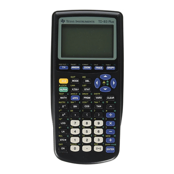 Texas Instruments TI-83+ Introduction And Use Manual