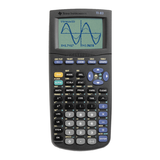 TEXAS INSTRUMENTS TI-83 MANUAL Pdf Download | ManualsLib