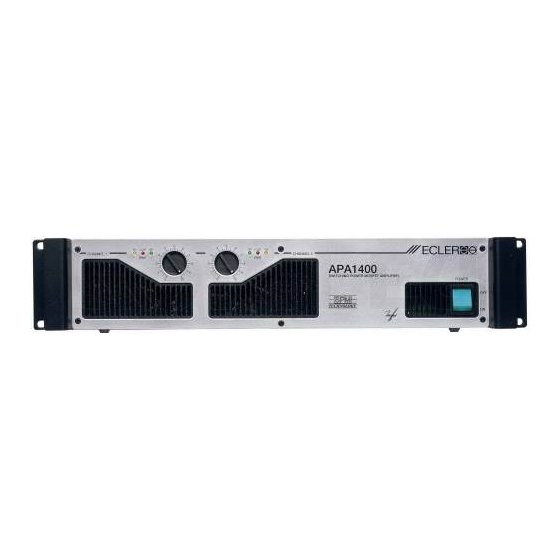 User Manuals: Ecler APA600 Stereo Power Amplifier