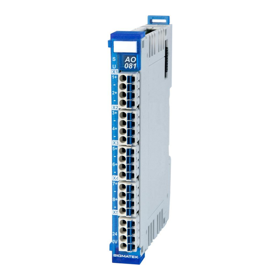 User Manuals: SIGMATEK AO 081 Analog Output Module
