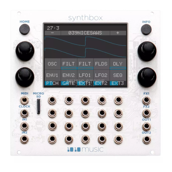 1010music Synthbox Quick Start Manual