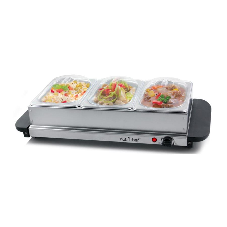 NUTRICHEF PKBFWM33 - Food Warmer & Buffet Server Manual