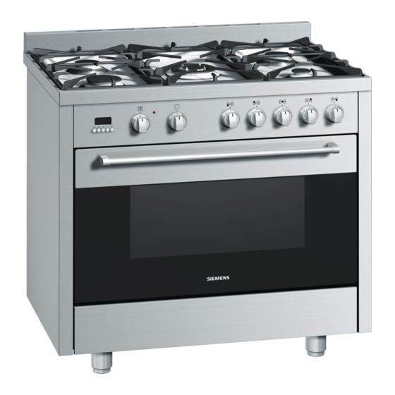 User Manuals: Siemens HQ738155E Dual fuel cooker