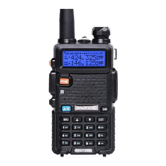 Baofeng UV-5R Programming Manual