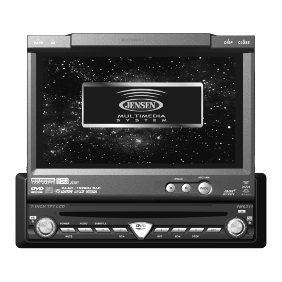Jensen Mobile Multimedia AM/FM/DVD Receiver VM9311 Manuals