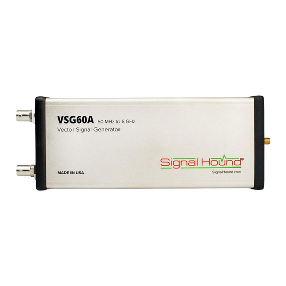 User Manuals: Signal Hound VSG60A 6 GHz Generator