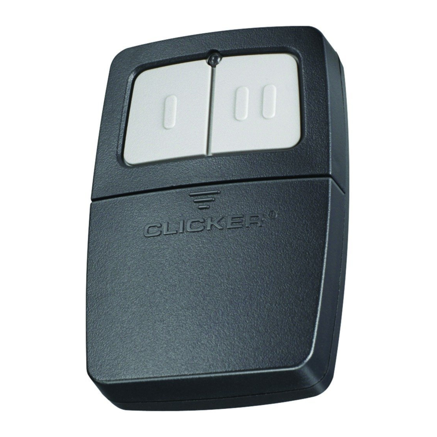 CLICKER KLIK1U - Universal Garage Door Opener Remote Control Manual