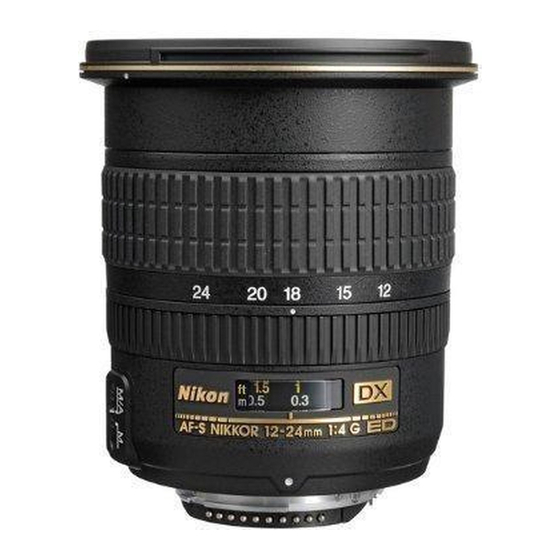 Nikon AF-S DX 12-24mm f/4G IF-ED Instruction Manual