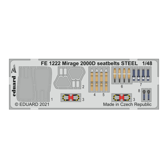 Eduard Mirage 2000D seatbelts STEEL Manual