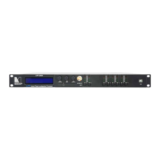 User Manuals: Marani LPP260A Speaker Management System