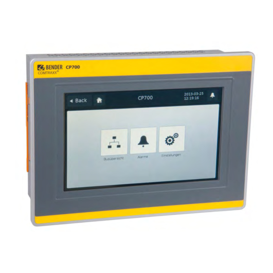 Bender COMTRAXX CP700 Quick Start Manual