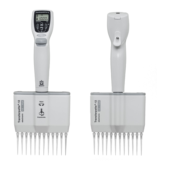 BRAND Transferpette-8 electronic Operating Manual