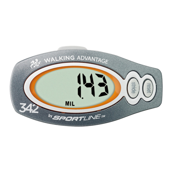 Sportline Walking Advantage 342 Instruction Manual