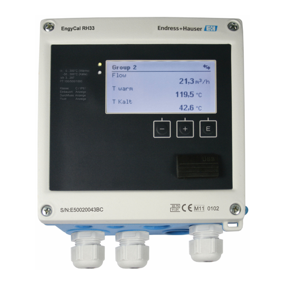 Endress+Hauser EngyCal RH33 Brief Operating Instructions