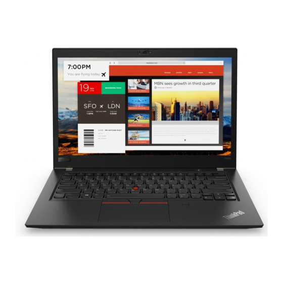 Lenovo ThinkPad T480s Setup Manual