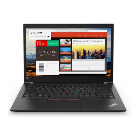 Lenovo ThinkPad T480s Setup Manual