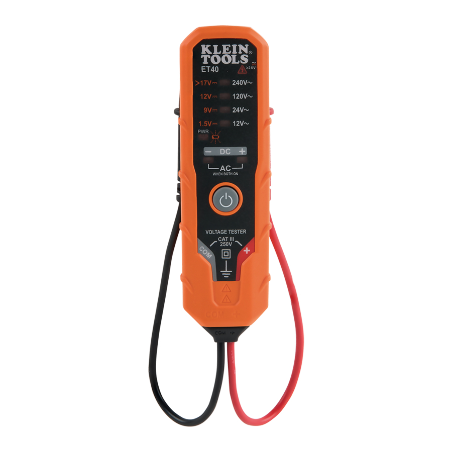 Klein Tools ET40 - Electronic AC/DC Voltage Tester Manual