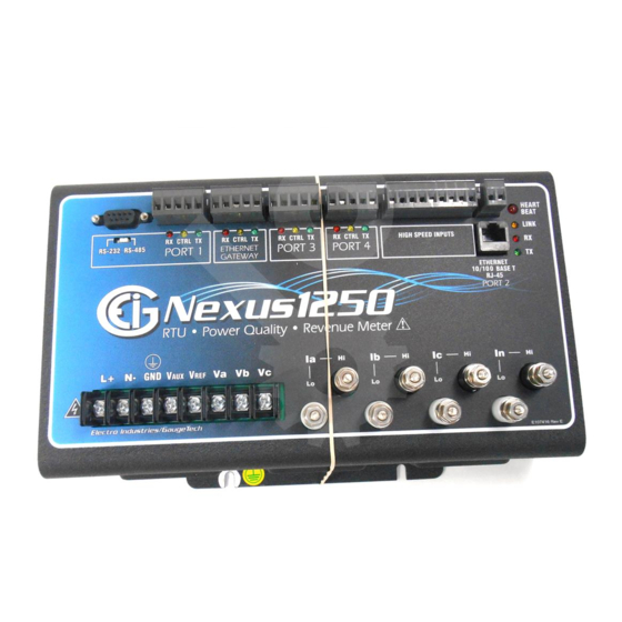 Electro Industries/GaugeTech Nexus 1250 Installation & Operation Manual