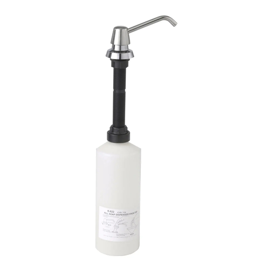 Bobrick B-822 G Series Instruction For Installation And Maintenance