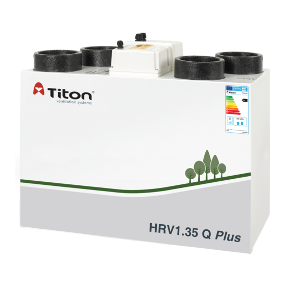 Titon HRV1.35 Q Plus Installer's Manual