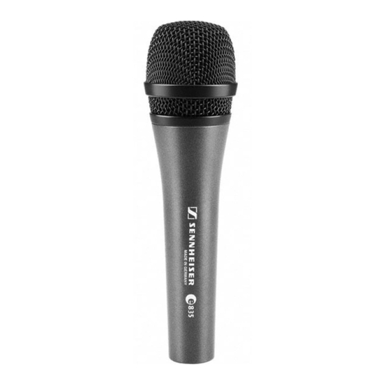 Sennheiser E 835 Product Sheet
