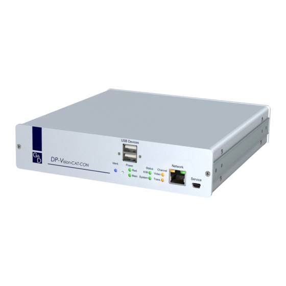Guntermann & Drunck DP-Vision-CAT-AR Installation And Operation Manual