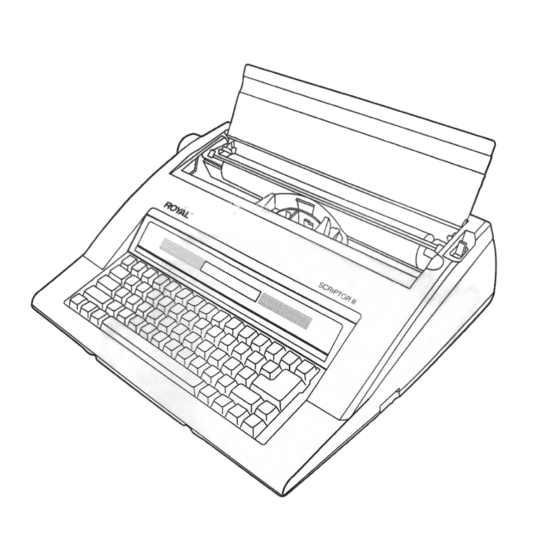 Royal SCRIPTOR II Operation Manual