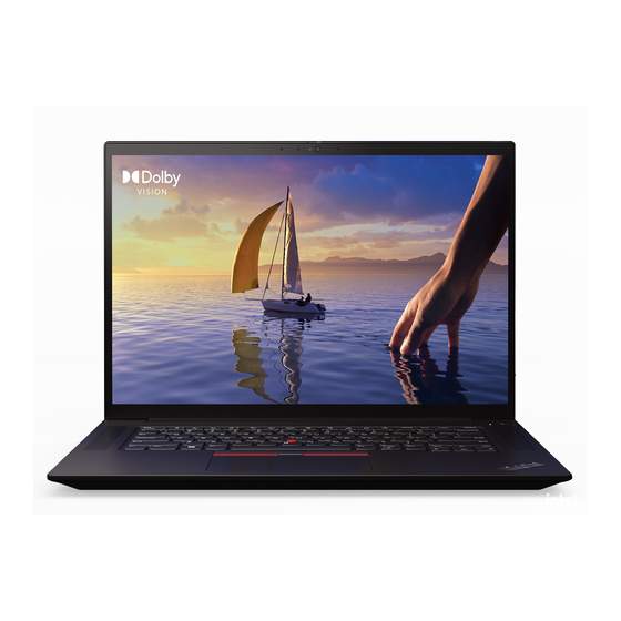 Lenovo ThinkPad P1 Extreme Setup Manual