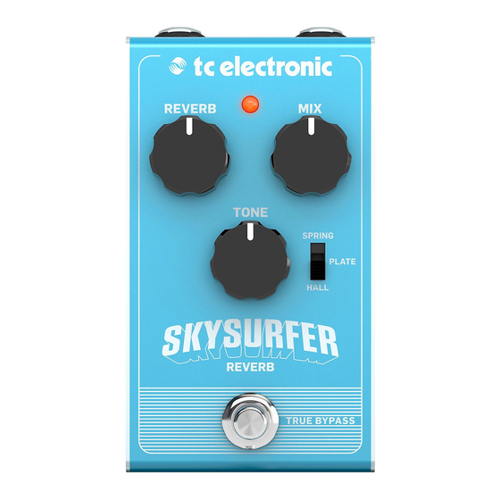 TC Electronic SKYSURFER REVERB Quick Start Manual