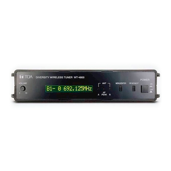 Toa WT-4800 Operating Instructions Manual