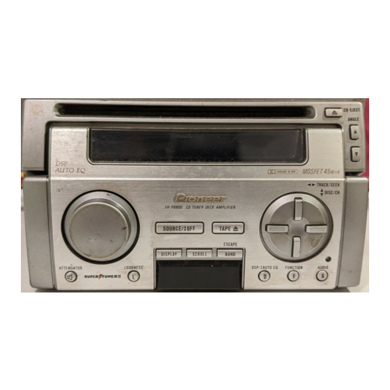 Pioneer FH-P8800 Installation Manual
