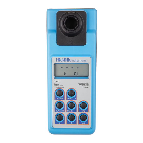Hanna Instruments HI 93102 Instruction Manual