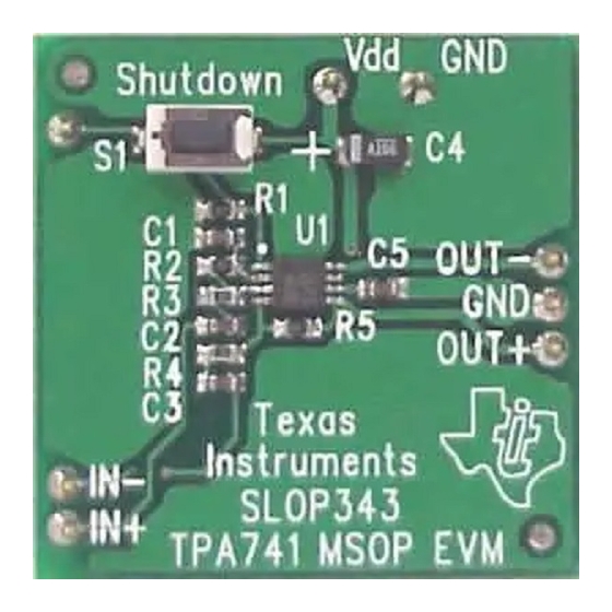 Texas Instruments TPA741 MSOP User Manual