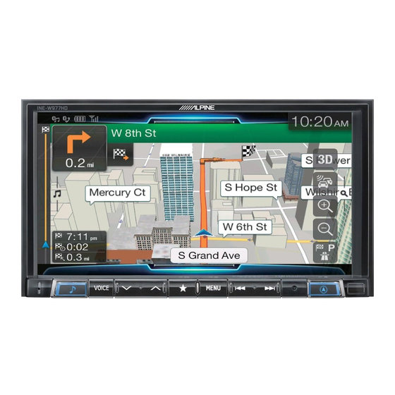 Alpine INE-W977HD Owner's Manual