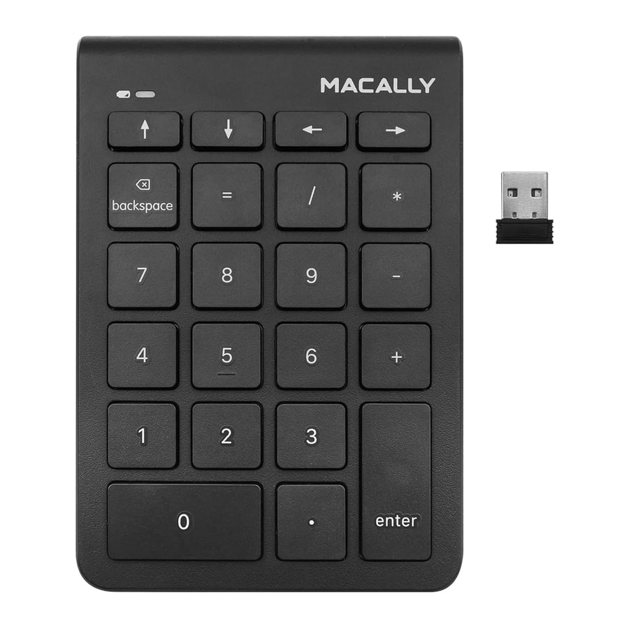 MACALLY RFNUMKEY22 - 22-Key Wireless RF Numeric Keypad Manual