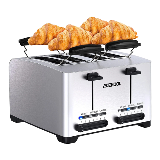 Acekool THT-3012A Steel Toaster Manuals